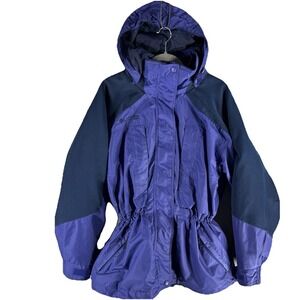 Columbia Bugaboo Women L Purple Nylon Gorpcore Colorblock 90s Vintage Parka
